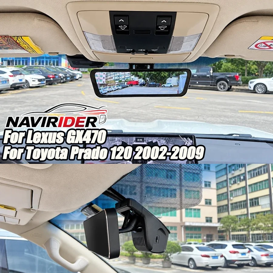 The AI streaming kit For Lexus GX470 For Toyota Prado 120 2002-2009 Blind Spot Monitoring Car Streaming Rearview Mirror Display
