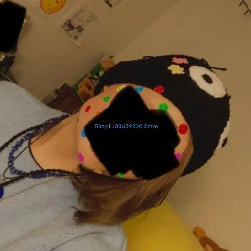 400A Big Eye Hat Handmade Star Decorated Devil Hat for Women Party