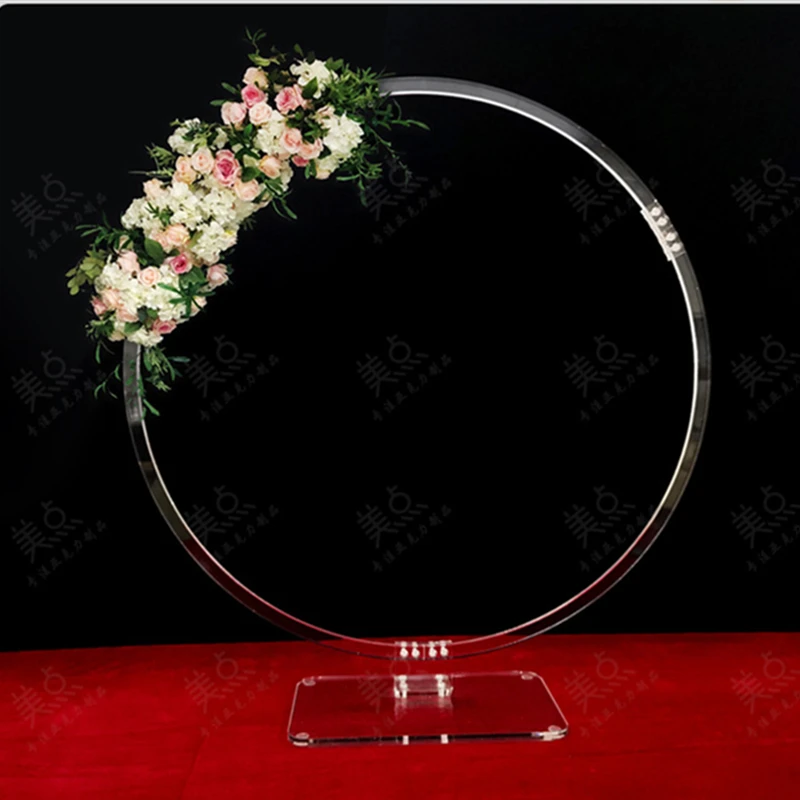 10PCS Round Ring Arch Wedding Table Centerpieces Acrylic Artificial Shelf Road Lead  Floral Stand Backdrop Decoration