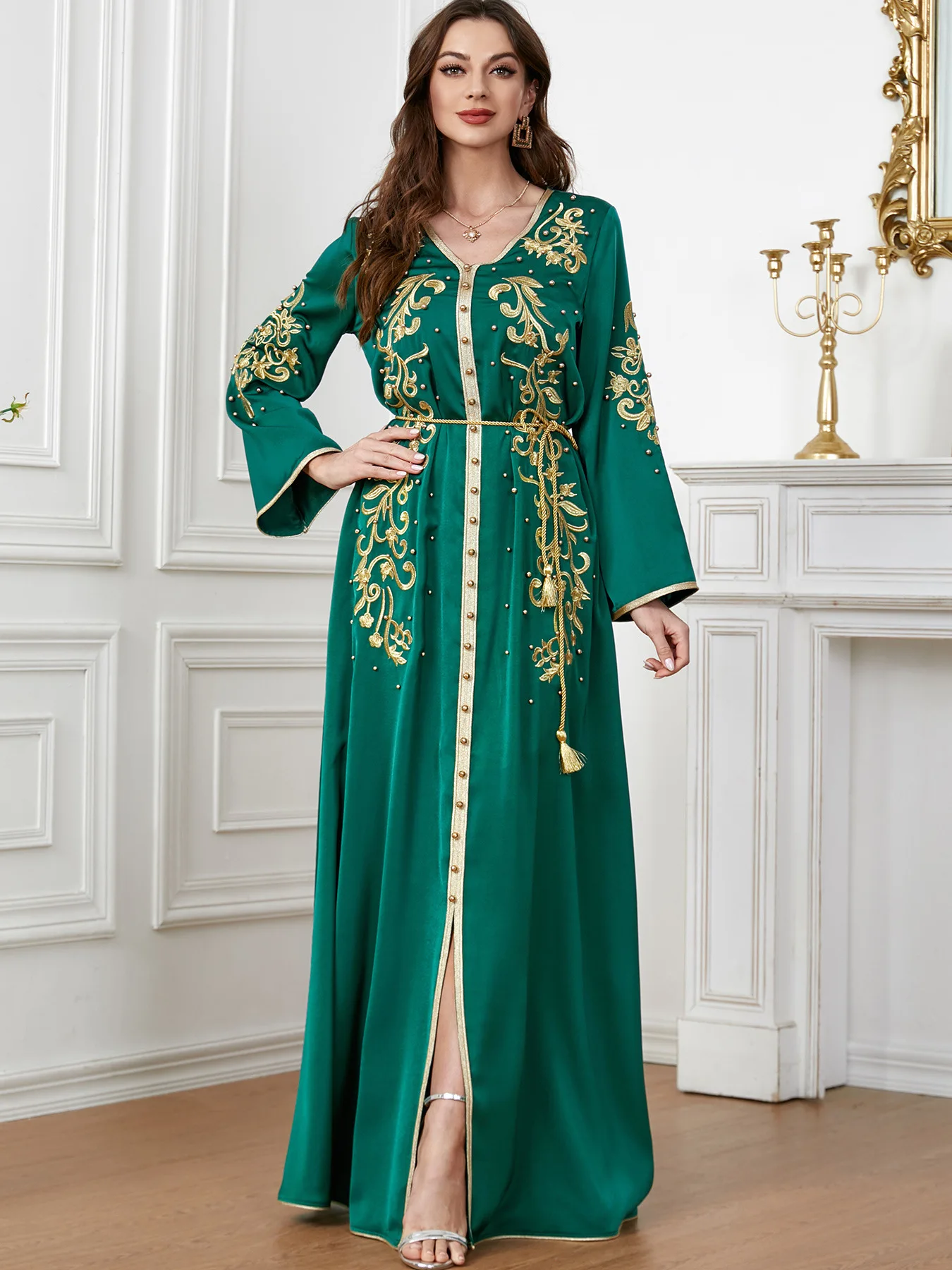 

Ramadan Eid Abaya Muslim Women Maxi Dress Embroidery Jalabiya Dubai Turkey Kaftan Islam Clothing Robe Party Gown Caftan Marocain