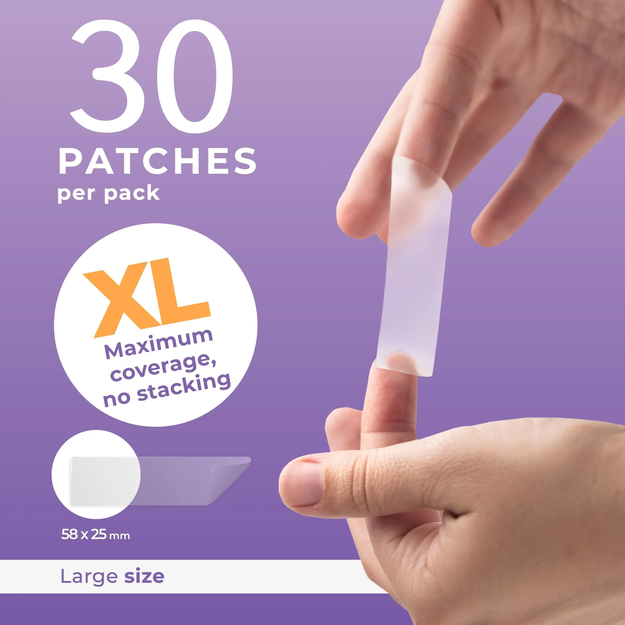 30 XL Acne Patches, Suitable for Day and Night Skin Care, Waterproof, Invisible and Comfortable Fit, for Treating Acne/Pimples