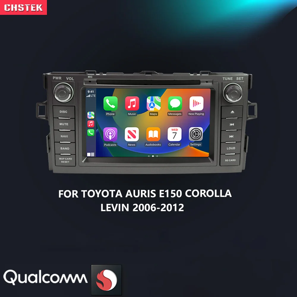 CHSTEK Car Radio Android 13 Carplay For Toyota Auris E150 Corolla Levin 2006-2012 Navigation Bluetooth WIFI 4G Multimedia Stereo