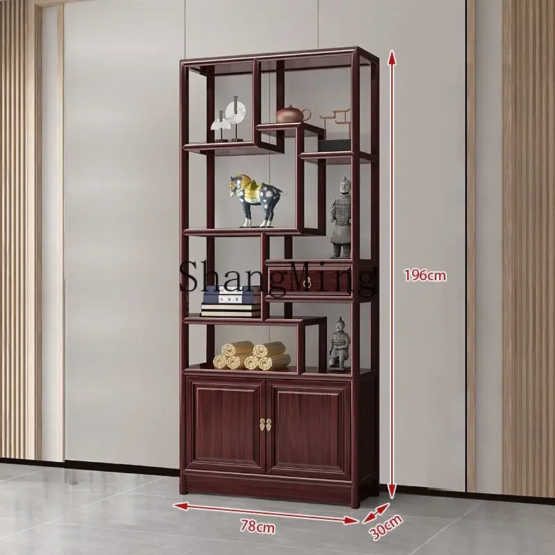 

DHY solid wood living room display cabinet shelf bookshelf partition cabinet storage antique entrance cabinet