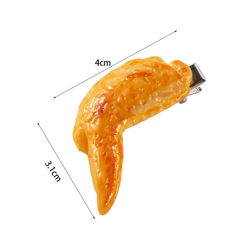 かわいいフライドチキン模擬食品ヘアクリップフライドポテトジオメトリ偽食品ヘアピン前髪クリップ帽子子供