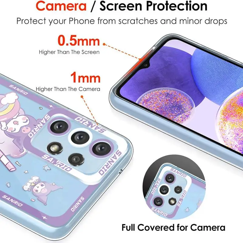 Simpatica custodia per telefono Kuromi Cinnamoroll per Samsung Galaxy A31 A72 A52 5G A12 A50 A32 A51 4G A21s A71 A22 Cover morbida trasparente