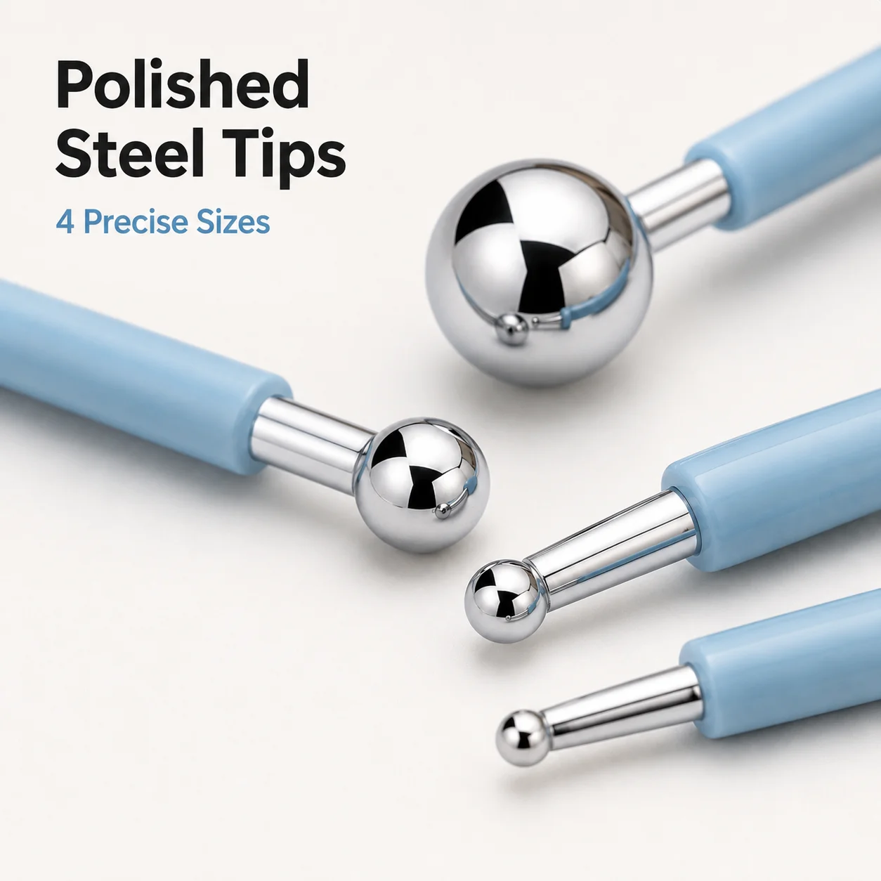 Picture 4: 4 Pcs DIY Ball Stylus Tools Double Head Embossing Creasing Pen for Clay Sculpting Pattern Craft