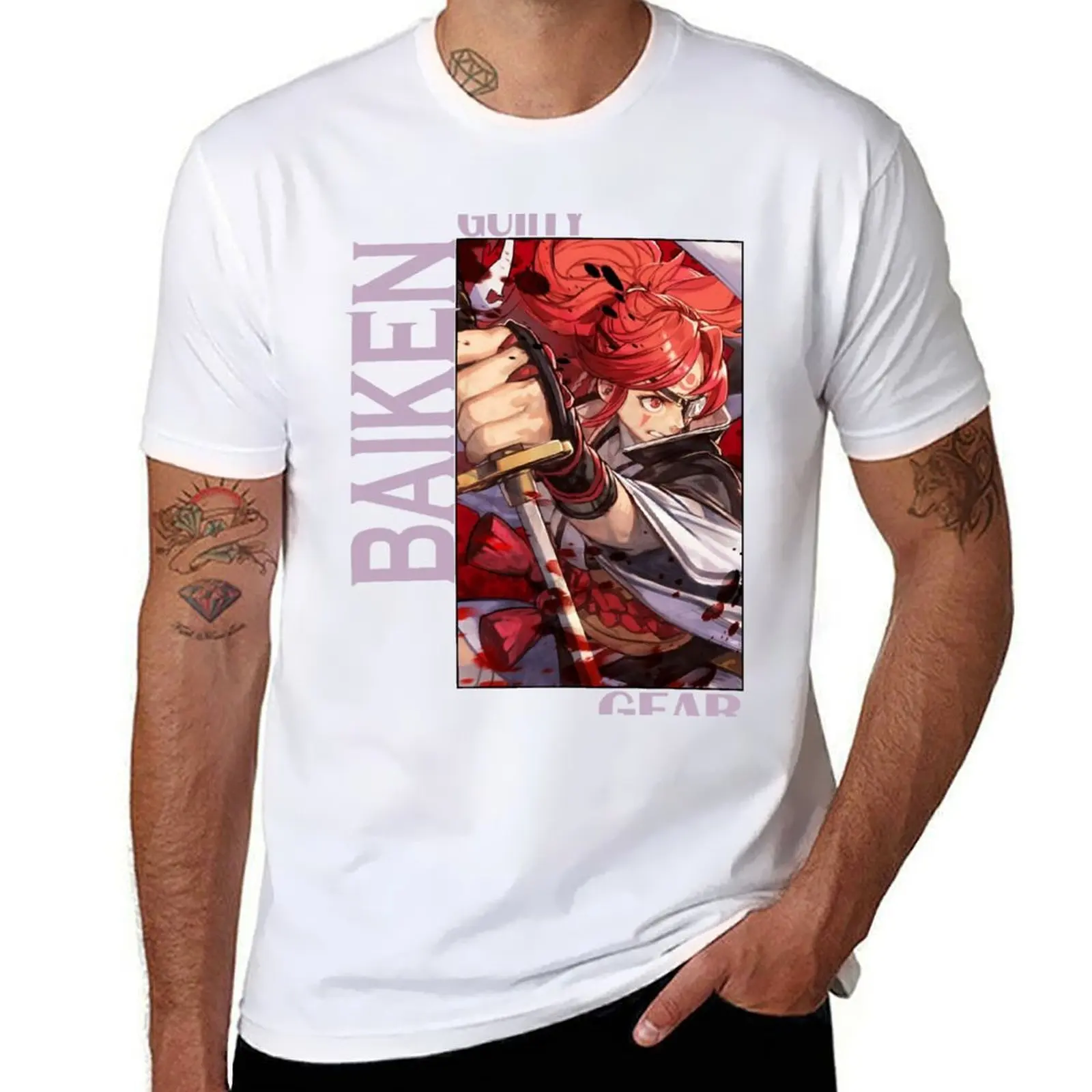 

Guilty Gear Baiken T-Shirt cotton t shirt pack t shirts cotton 100% T-Shirt