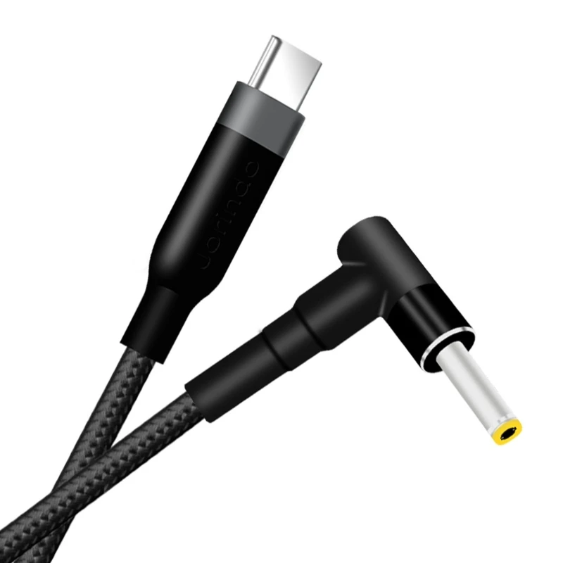 Notebook Power Cable USB C Male to DC5.5x1.7mm Connection Robust Braided Wire