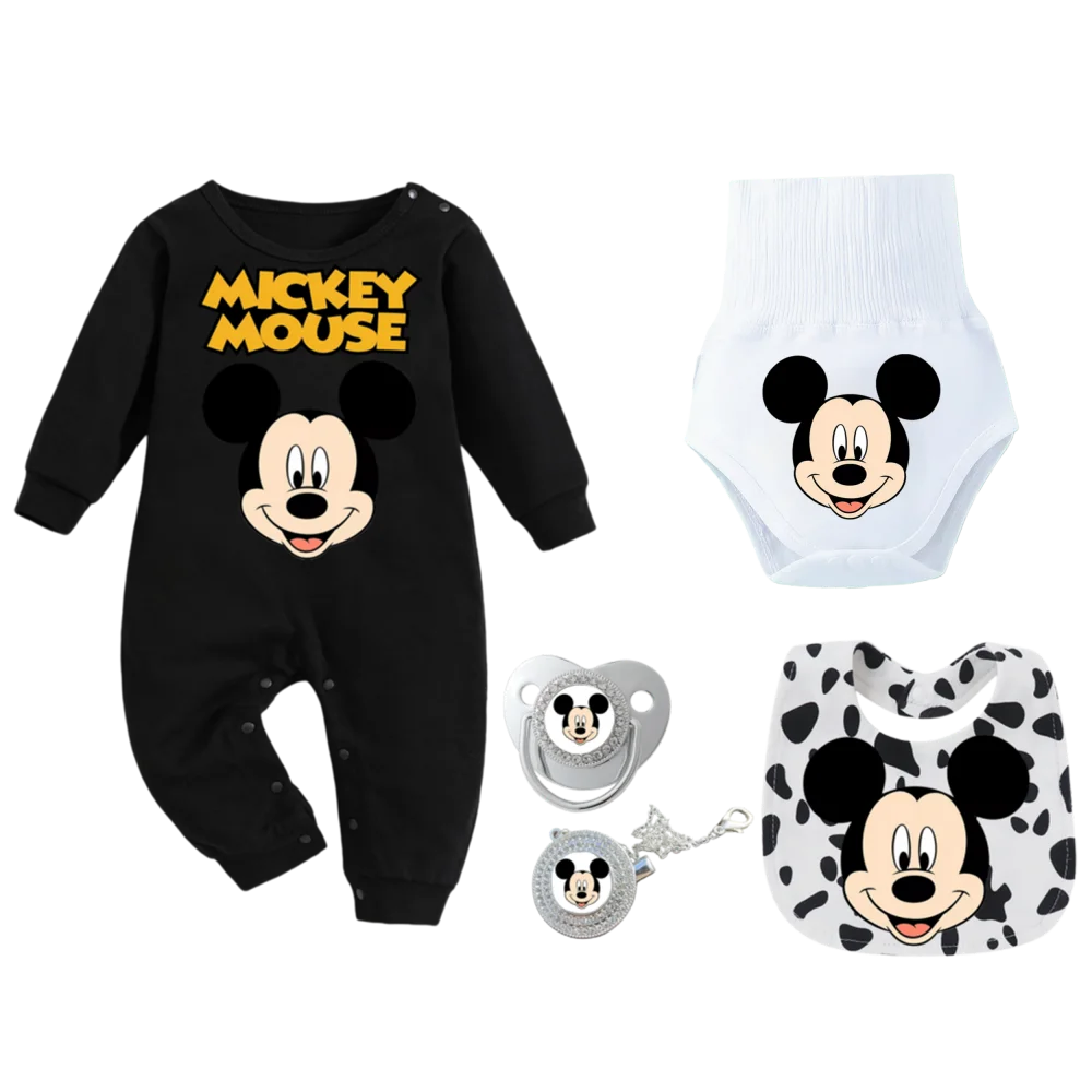 

Детский хлопковый комбинезон с мультяшным принтом, костюм для ползания, детская соска, зажим для соски, аксессуары для кормления новорожденных, нагрудник, комбинезон для новорожденных