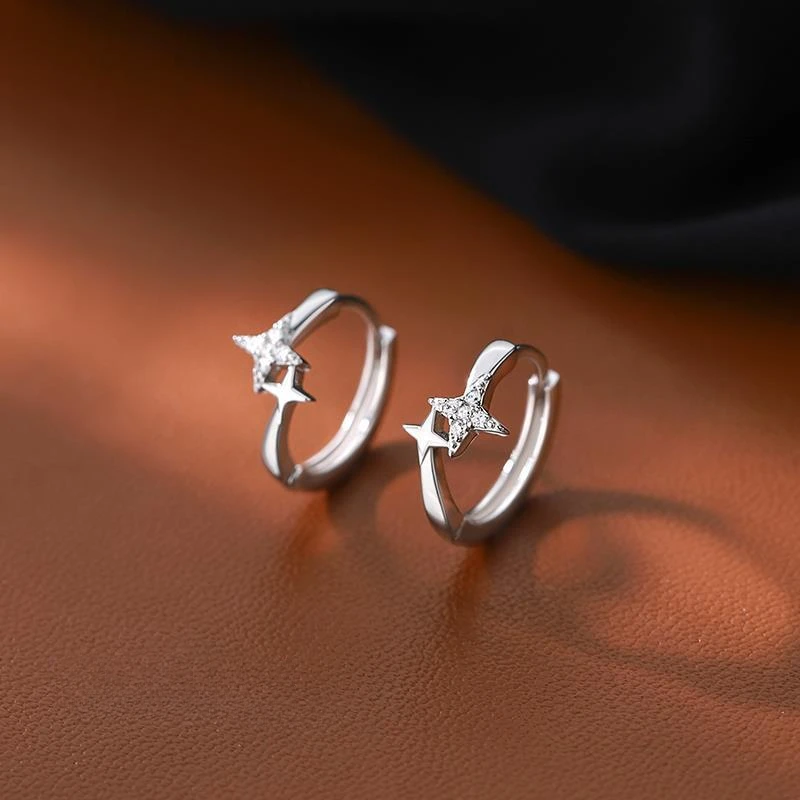 

925 Sterling Silver Star Earrings For Women Trendy Earring Jewelry Prevent Allergy Party Accessories Gift