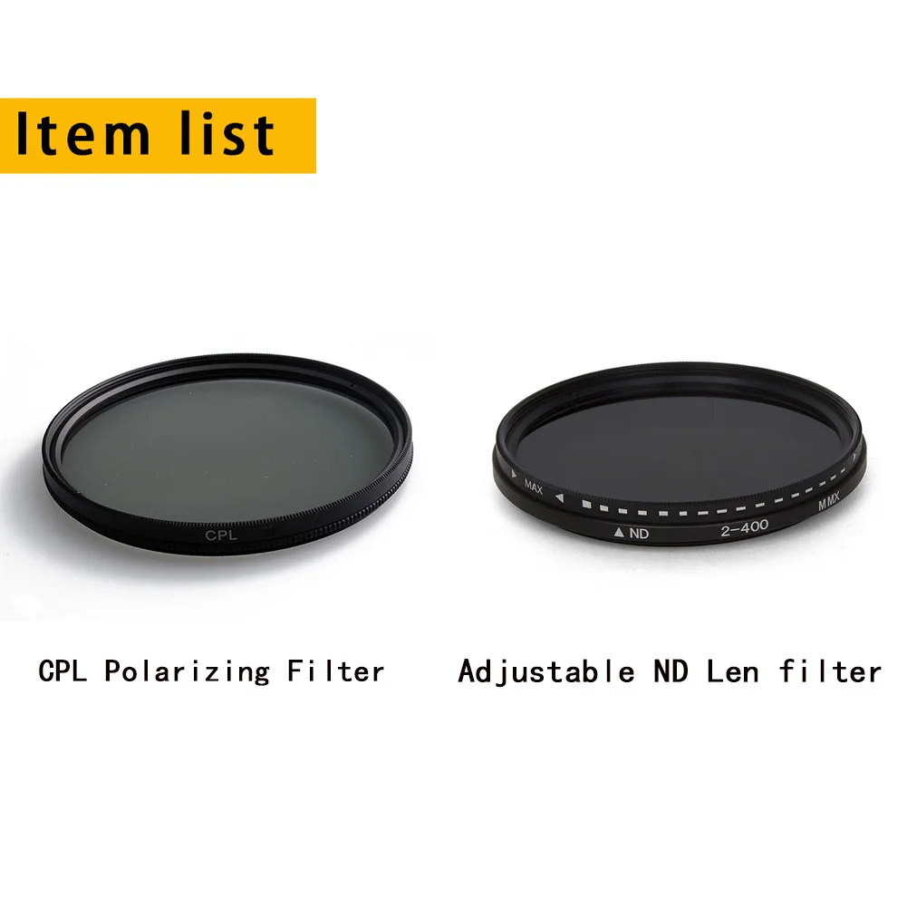 Variabler ND-Filter für Kamera, Einstellbarer Neutraldichtefilter (ND2-ND400) - 37 40,5 43 46 49 52 55 58 62 67 72 77 82 MM