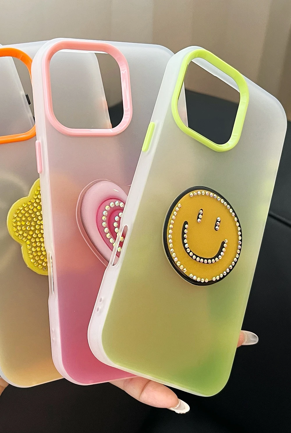 Urocze etui na telefon z brokatem, diamentami i gradientem w kształcie serca, odporne na wstrząsy, przezroczyste, do iPhone 16 15 14 11 13 12 17 Pro Max 16 Plus Air