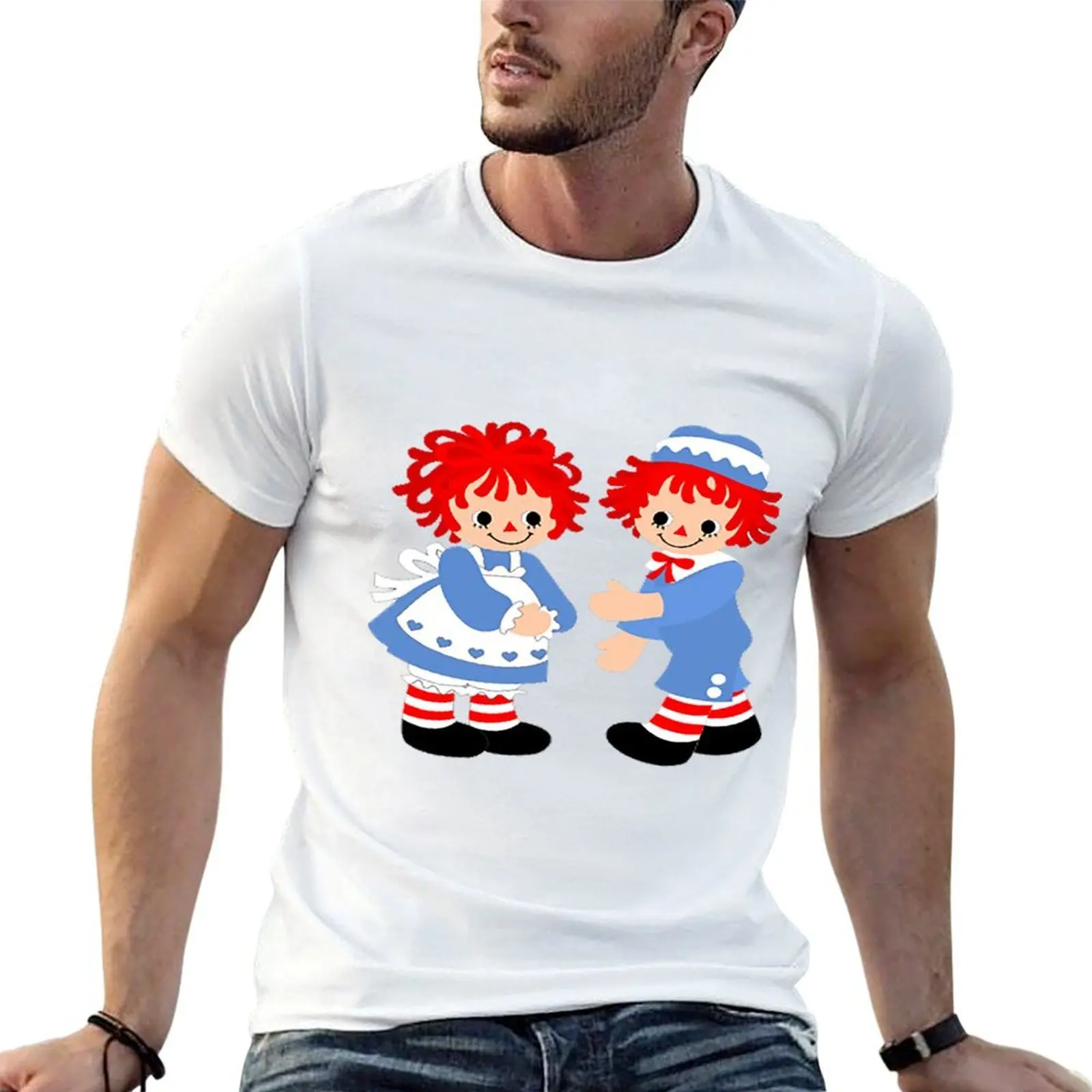 Raggedy Ann And Raggedy Andy T-Shirt boys whites anime tshirt Men's t shirts