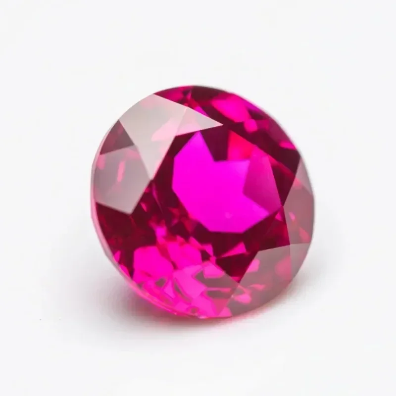 Lab Grown Ruby Round Shape Rubellite Color Charms Beads For Diy Jewel Making Pendant Ring Materials Selectable AGL Certificate