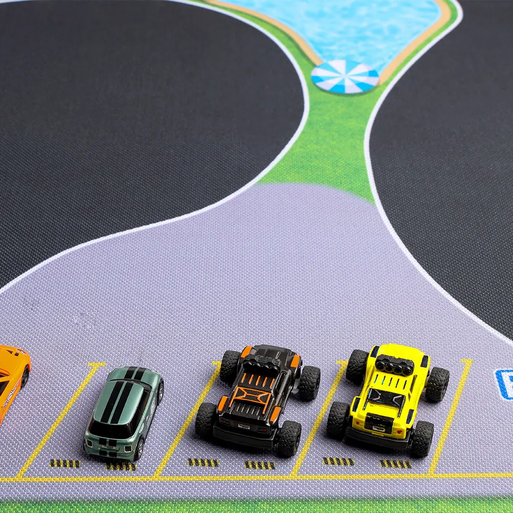 Turbo Racing Portable Rubber Mat 1:76 RC Mini Car Rubber Race Track Scene Mat For Table Racing Car 160x90cm