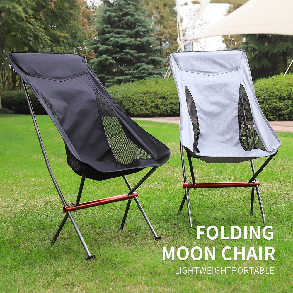 

Collapsible Outdoor Moon Chair Barbecue Portable Folding Camping Chair Folding Stool Aluminum Alloy Beach Chair Fishing Hunting