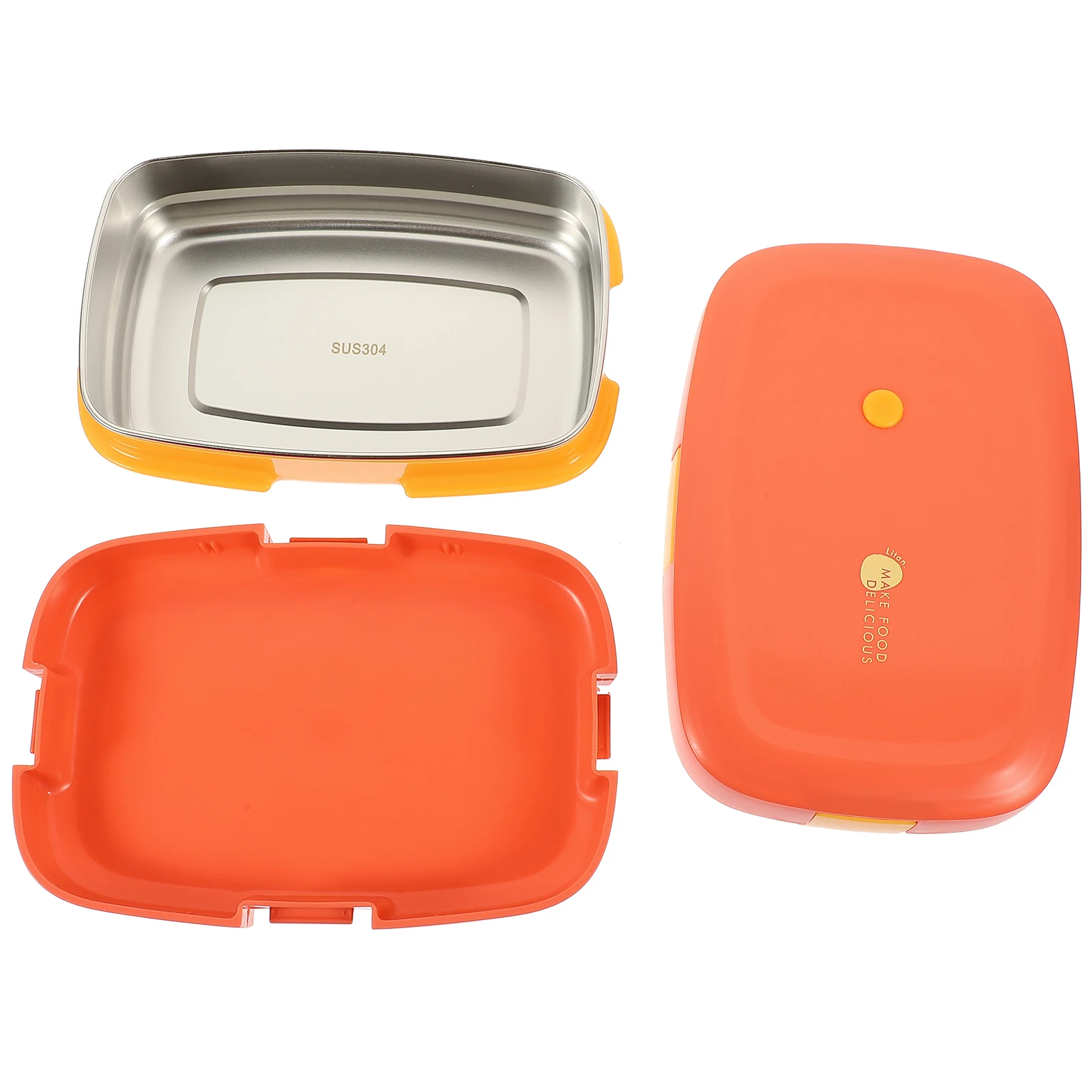 1 Set Stainless Steel Airtight Lunch Container With Tableware Sealing Food Storage Box For Snacks Fruits Dessert