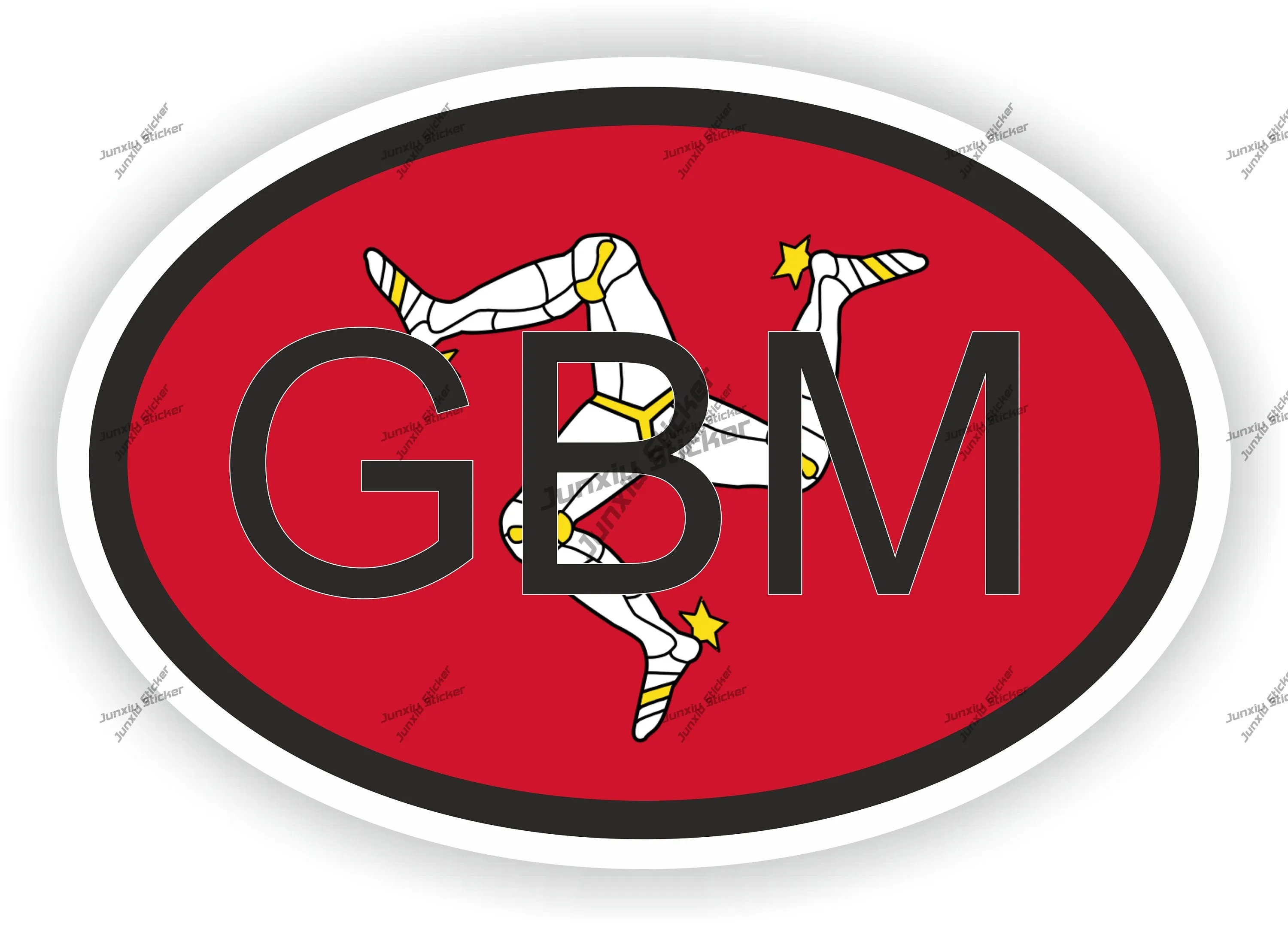 

Isle Of Man Gbm Country Code Flag Oval Sticker Sports Racing Exterior Decor Graphic Beauty Electric Scooter Yacht Cover Scratche