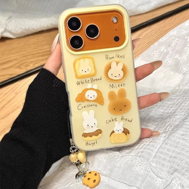 Miffy Kawaii Anime Toast IPhone 17promax Mobile Phone Case Skin Feel Fashion Comfortable Exquisite Anti-fall All Inclusive Cute