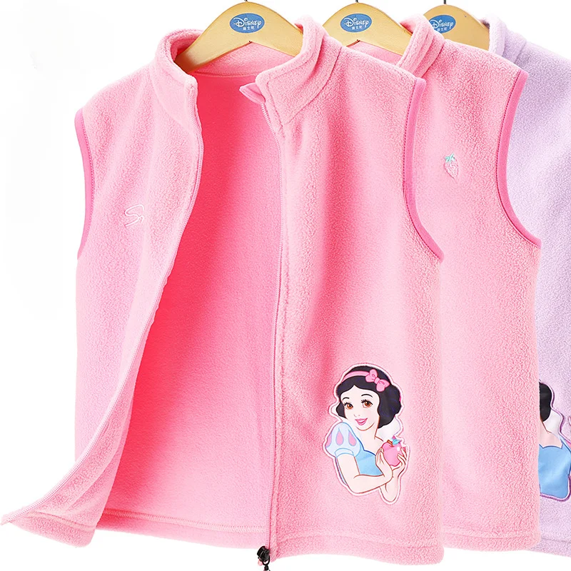 

Disney Children Polar Fleece Princess Waistcoat PrinceOuterwear Fashion Cartoon Vest Kids Spring Autumn Jackets Coat