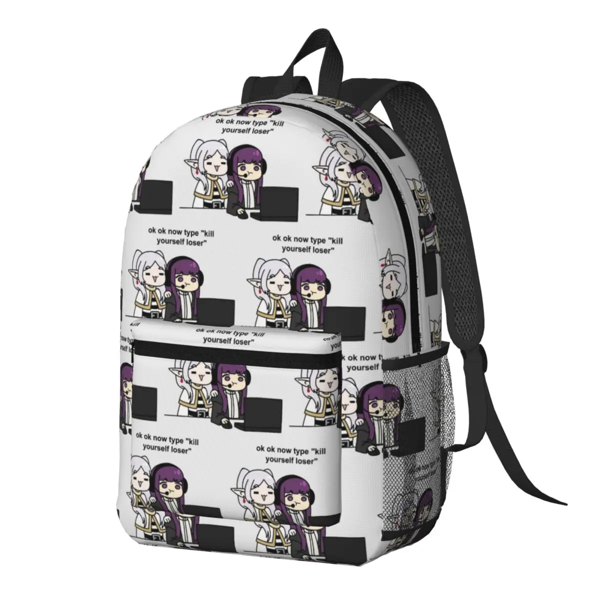 Gamer Fern And Frieren Classic Backpack Daypack Large Capacity Children BookBag School Bag Shoulder Bags for Men Women