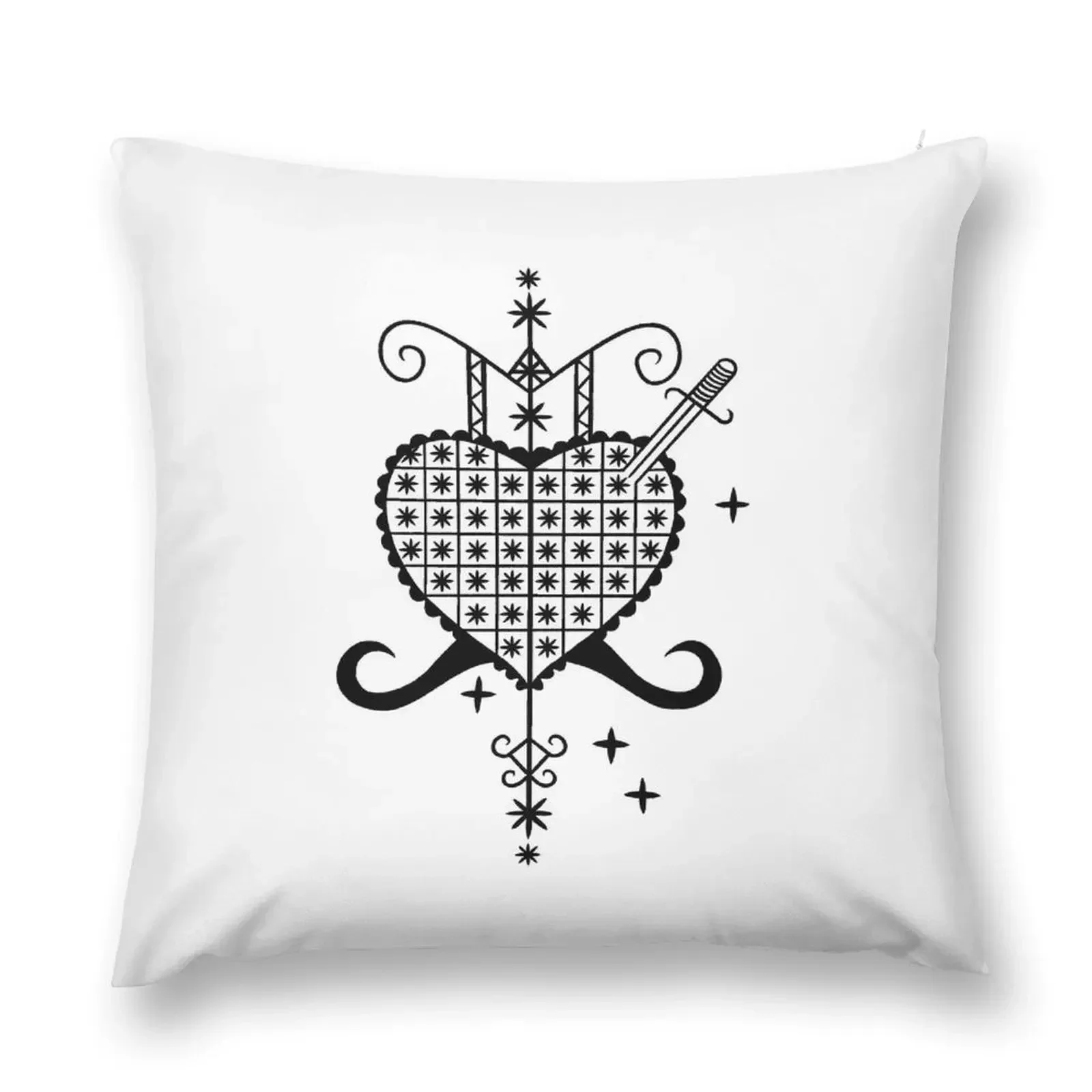 Erzulie Dantor Veve Throw Pillow Sitting Cushion Cushions Home Decor pillow