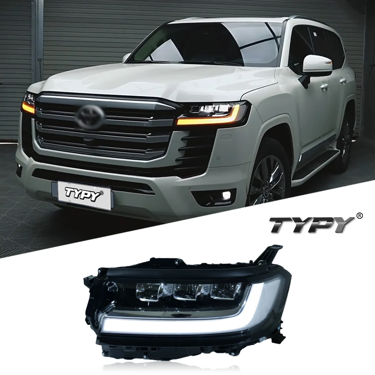 

TYPY новая светодиодная фара, обновленная, модифицированная для фар Toyota LC300 2022-2023, динамический сигнал, налобный фонарь, автоаксессуары