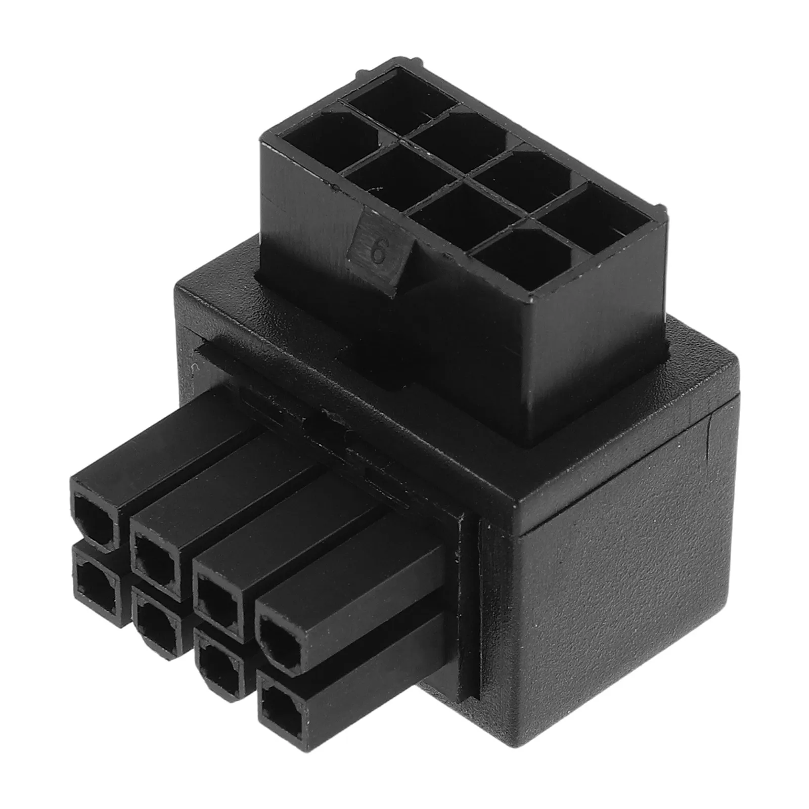 Male 8-Pin Right Angle CPU Power Connector Black Plastic Motherboard Cable Adapter Mainboard Power Turn Connector Enhanced