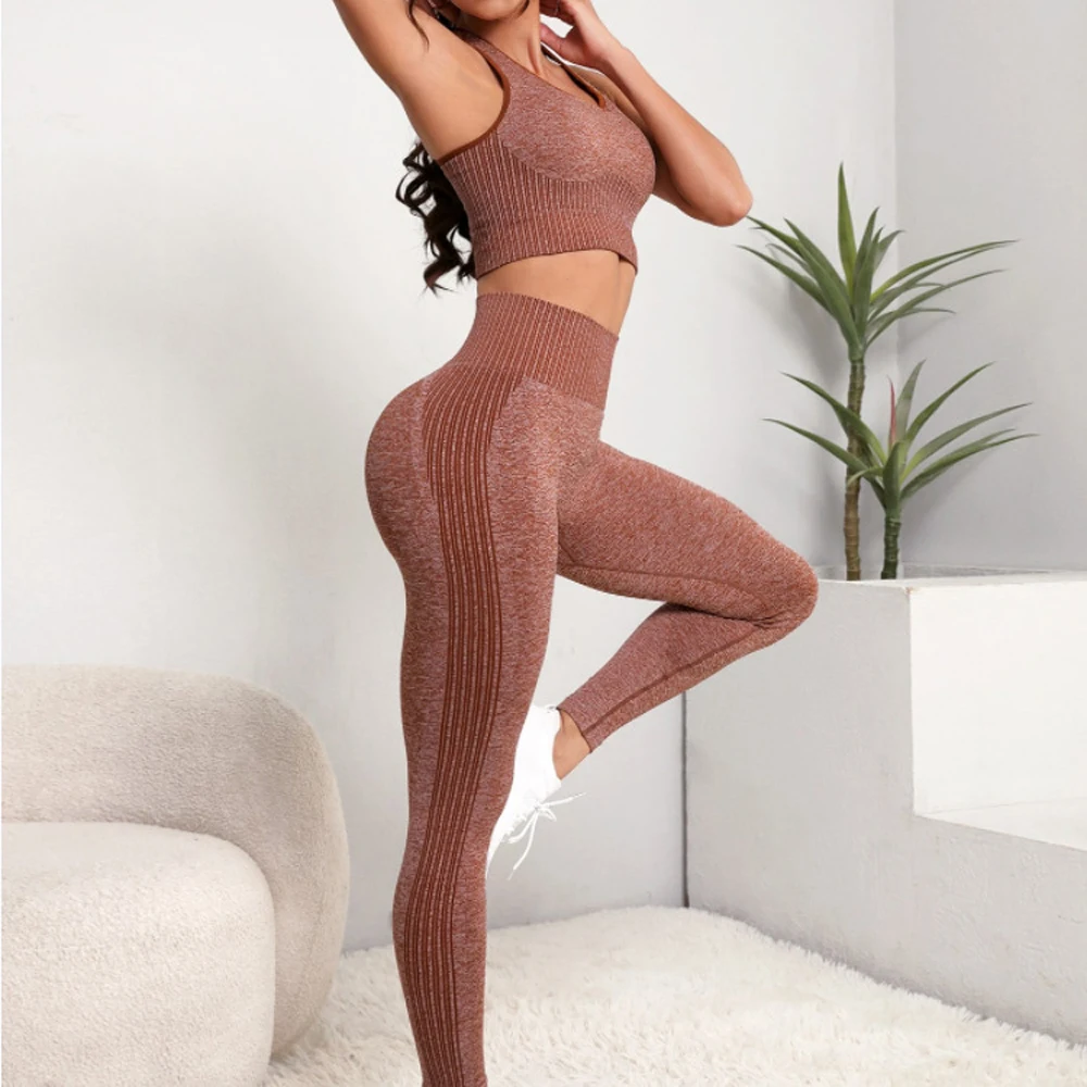 

Seamless Women Yoga Set Workout Sportswear Gym Clothes Fitness Bra High Waist Leggings Suit