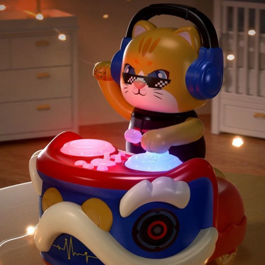 Disco eléctrico para hacer DJ cat, Columpio de luz y sonido fresco, conducción universal, adecuado para regalos de niños, Halloween y Navidad