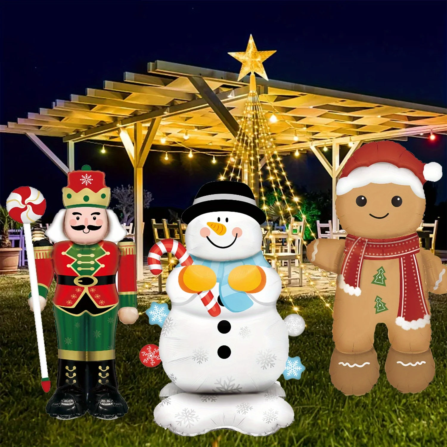 1 stücke Weihnachten Stehenden Aluminium Film Ballon Nussbaum Soldat Schneemann Lebkuchenmann Ballon für Neue Jahr Weihnachten Party Wohnkultur
