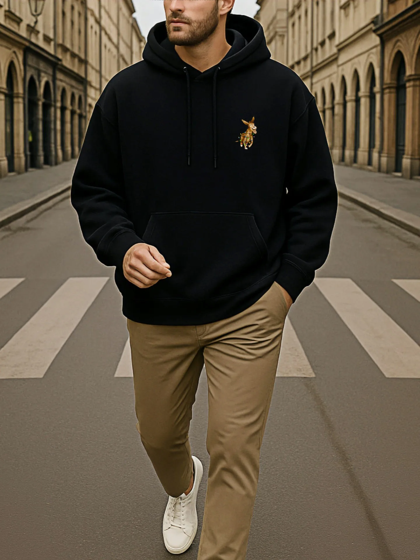 هوديي برسومات جرافيك للرجال، طباعة كرتونية، نمط كاجوال، قماش ناعم، للارتداء اليومي، للشباب