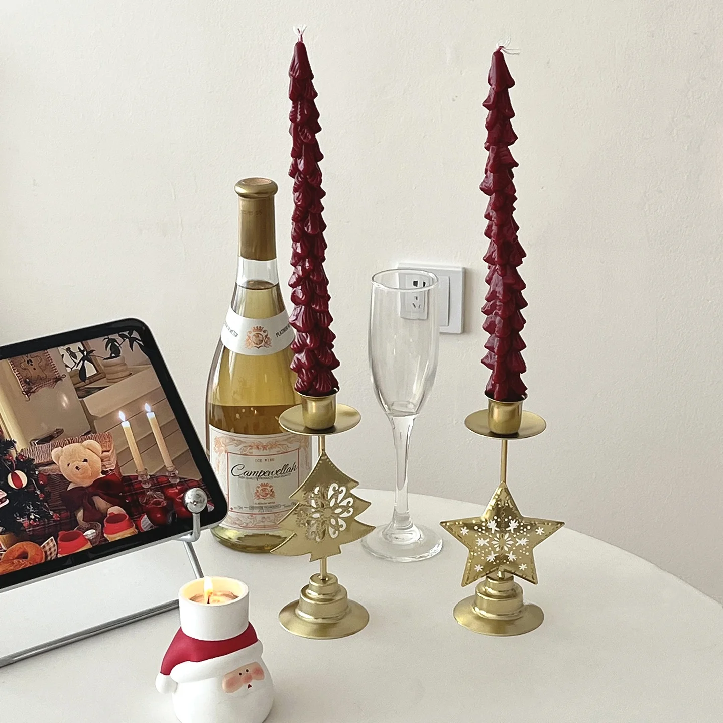 

Золотой полый подсвечник-снежинка: Декоративное украшение для стола Cisas Aosphere, креативный праздничный подарок