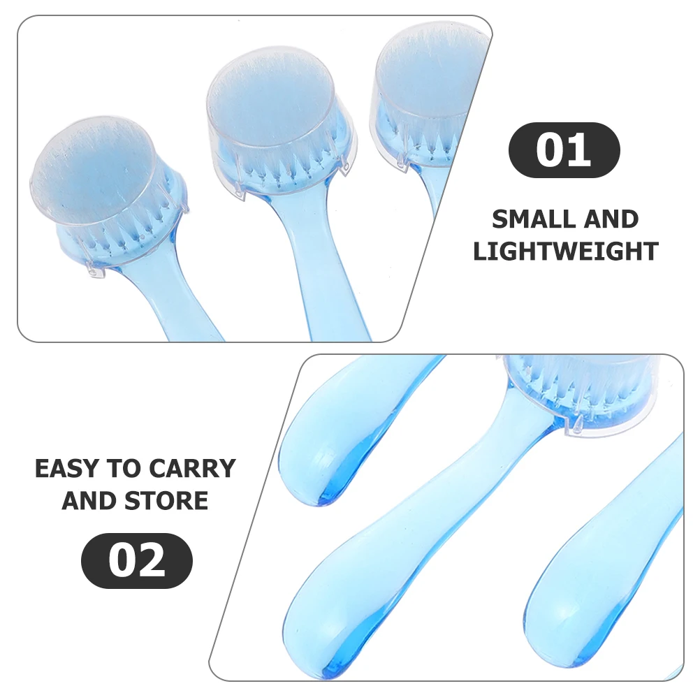 

4pcs Nail Cleaning Brush Fingernail Scrubber Manicure Facial Exfoliating Portable Plastic Handle Bristles Pedicure