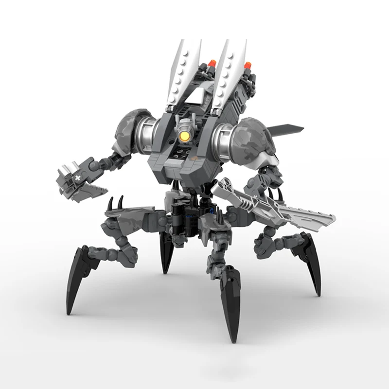 Popular Game Model MOC Building Bricks Grey Multi-legged Spider Mech Modular Technology Children Holiday Gifts Assemble Toy Suit
