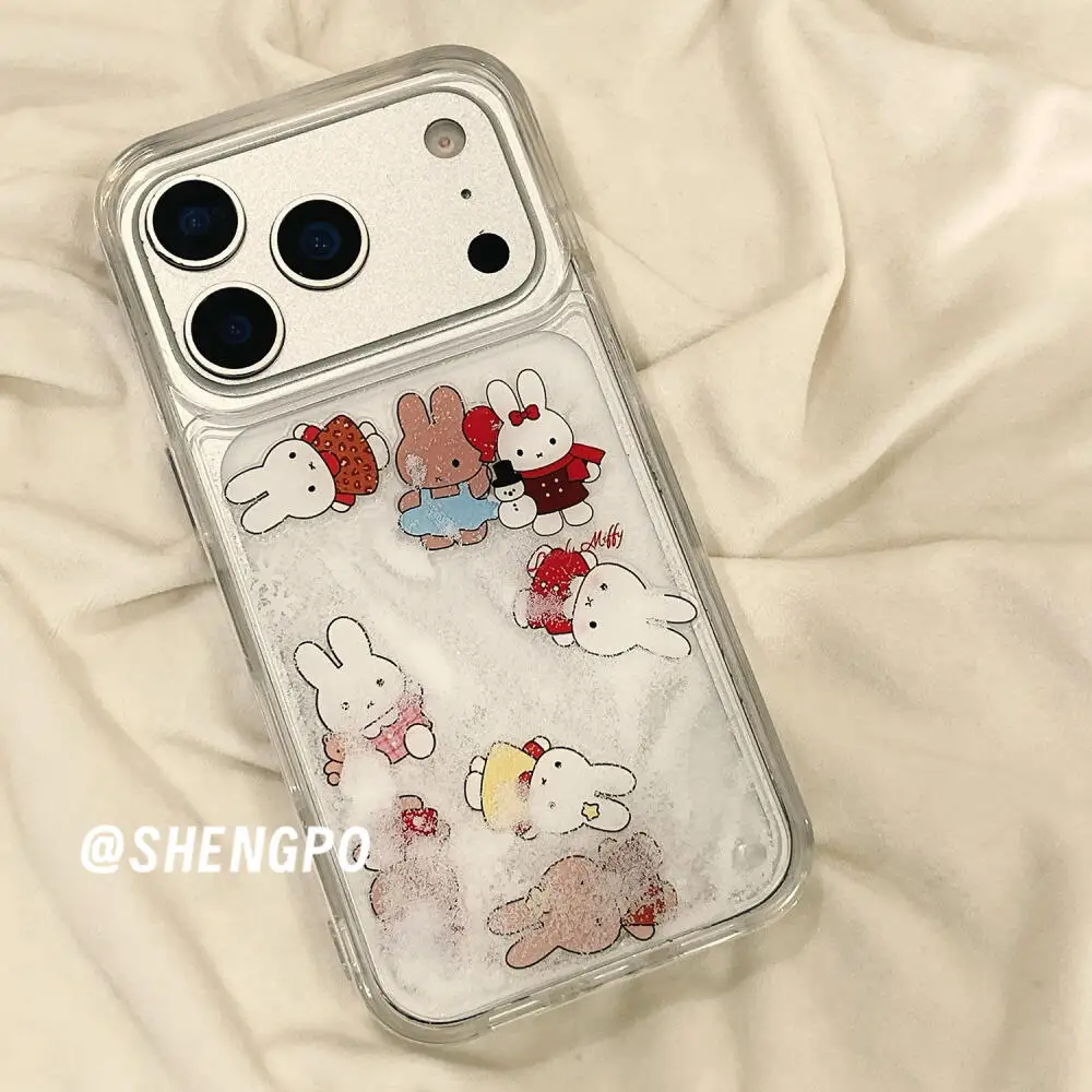 เคสโทรศัพท์มิฟฟี่ เหมาะสำหรับ iPhone14/15/16/17 Pro Max เคสซิลิโคนลายการ์ตูนใหม่ ป้องกันการตก โปร่งใส