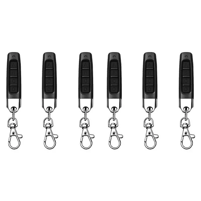 【BRILLIANT 】6Pcs 433Mhz Copy Remote Opener,Universal Garage Door Controller Wireless Cloning Key Fob 4In1 Remote Control Duplica
