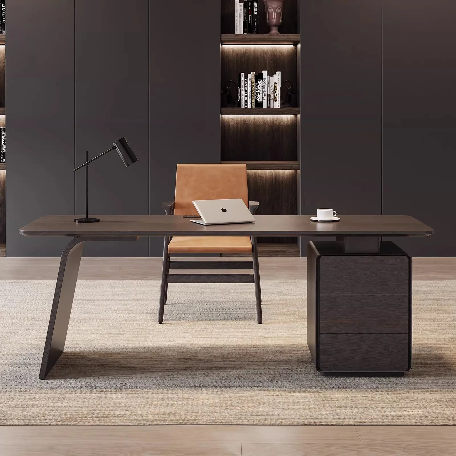 Desk Living Room Large Long Study Double with Drawer Boss Computer Desk