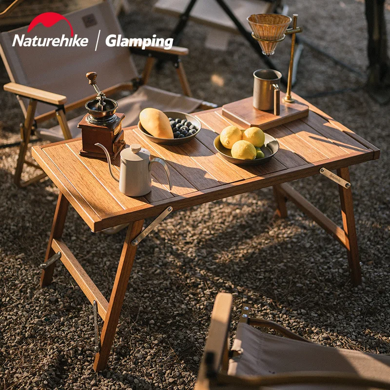 Naturehike Folding IGT Table Combine BBQ Grill Wooden Table Portable Picnic Camping Outdoor Detachable Stainless Steel Deaktop