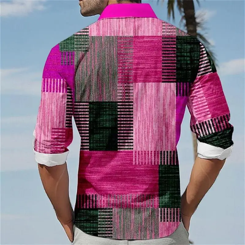 Men's Shirt Fashion Splicing Lapel Stand Collar Casual Top Outdoor Street Party Soft Comfortable Light Breathable New Plus Size