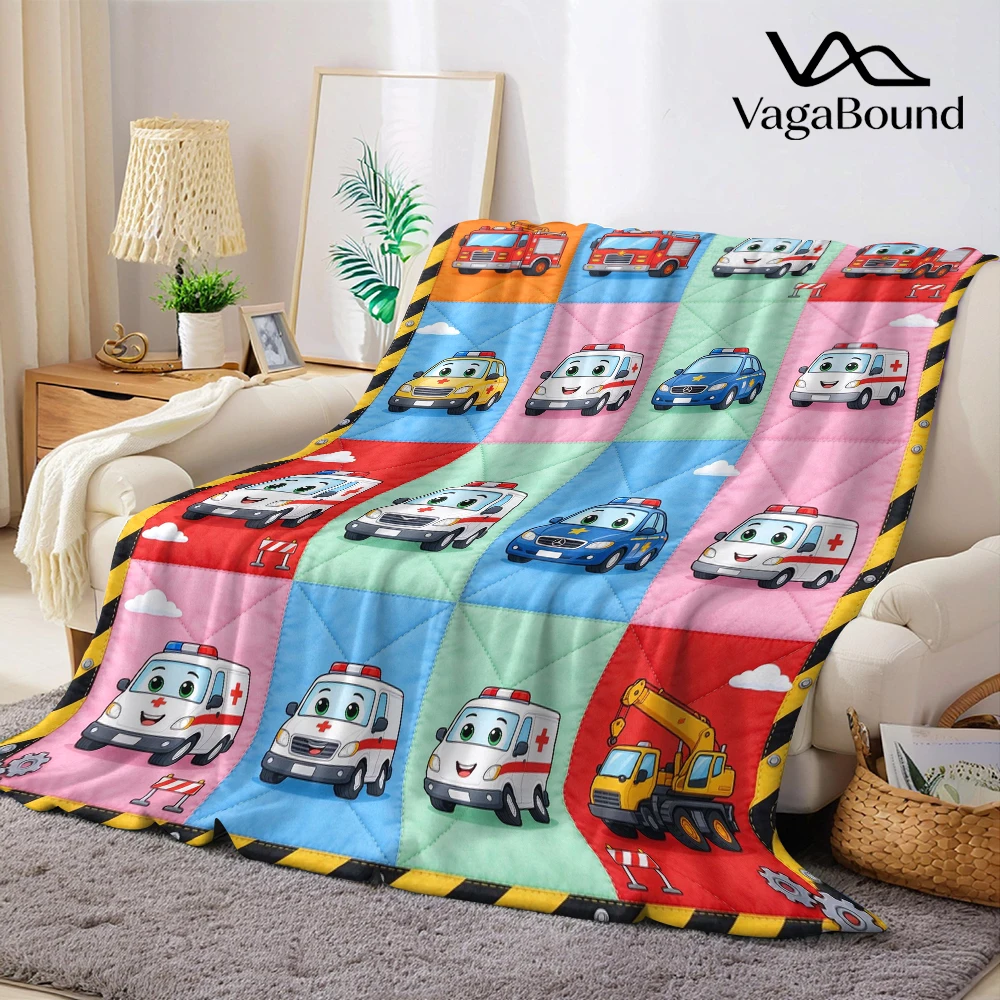 Fire Ambulance Police Tow Flannel Blanket Perfect for Sofa Office Bed Travel Sleep Read Relax Camping Four Season Use