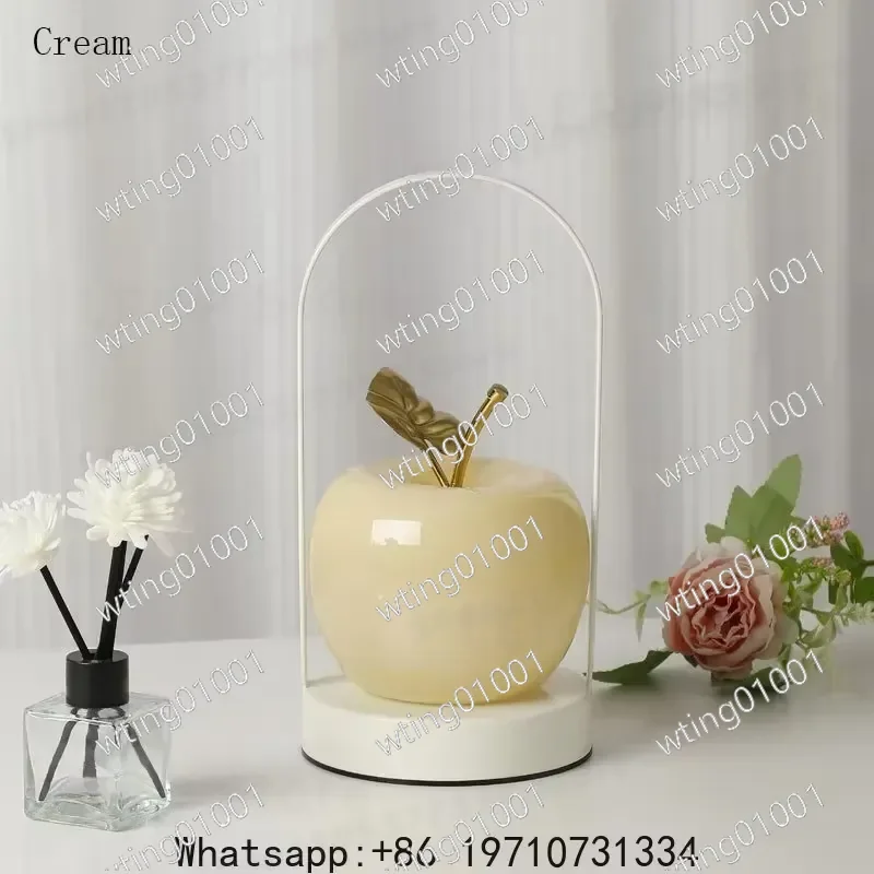 for Apple Shape Rechargeable LED Desk Lamp Touch Control Fruit Night Light Cute Decor Gift for Kids Bedroom Living Room