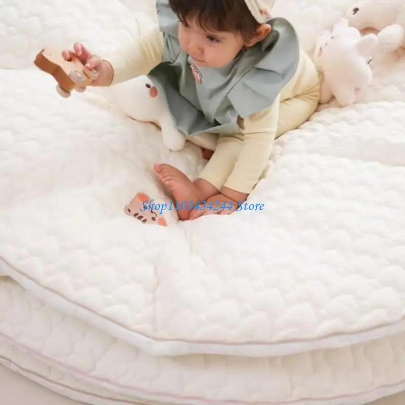 سجادة لعب دائرية من القطن للأطفال، سجادة أرضية مطرزة ناعمة صديقة للأطفال، سجادة لعب دائرية لتزيين غرفة الأطفال