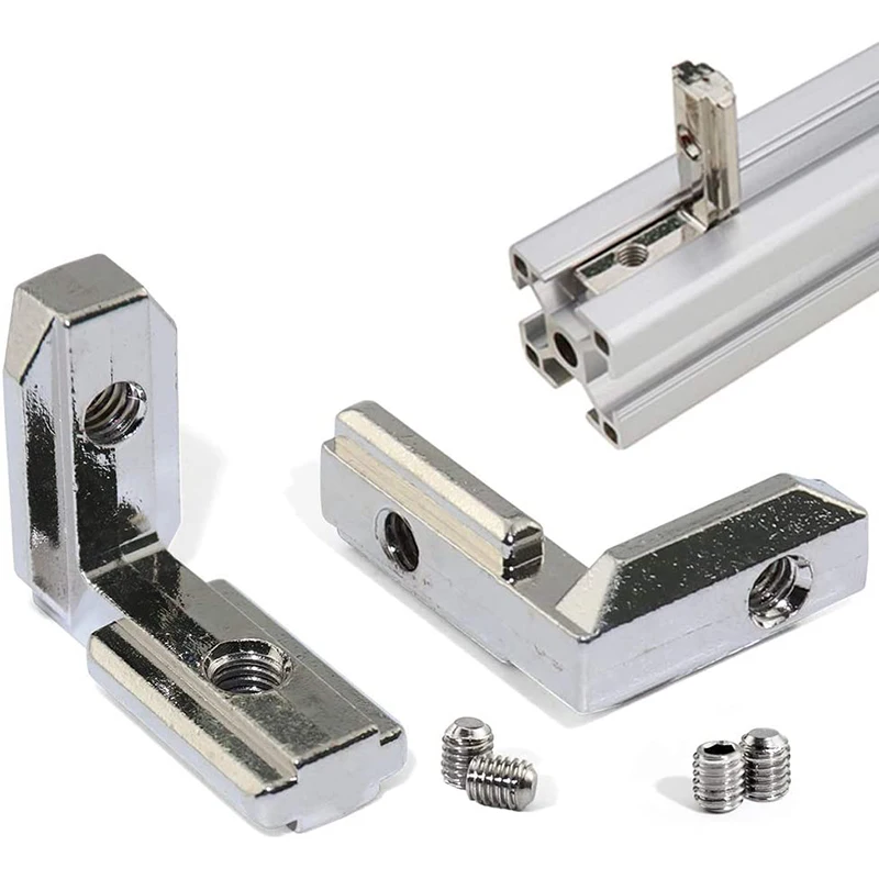 Внутренний Угловой Соединитель L-образной формы с Т-образным пазом, 20 шт., Соединительный кронштейн для алюминиевого профиля экструзии, слот серии 2020, 6 мм