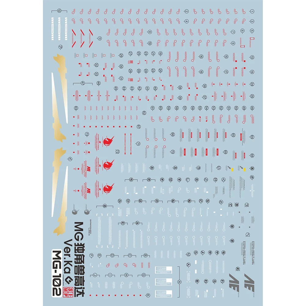 EVO Modello Decalcomanie Decalcomanie per scivoli d'acqua Strumento per 1/100 MG Unicorn Ver.Ka Modelli di adesivi fluorescenti Accessori dettagli