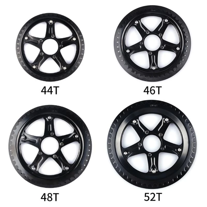 

Легкая звездочка для электрического велосипеда 44T/46T/48T/52T, звездочка среднего двигателя, звездочка, аксессуары для электрического велосипеда