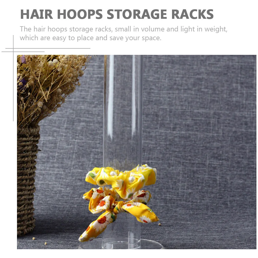 2Pcs Hair Ring Storage Holder Transparent Acrylic Display Rack Hairband Organizer Desk Hair Rope Stand Hairband Holder
