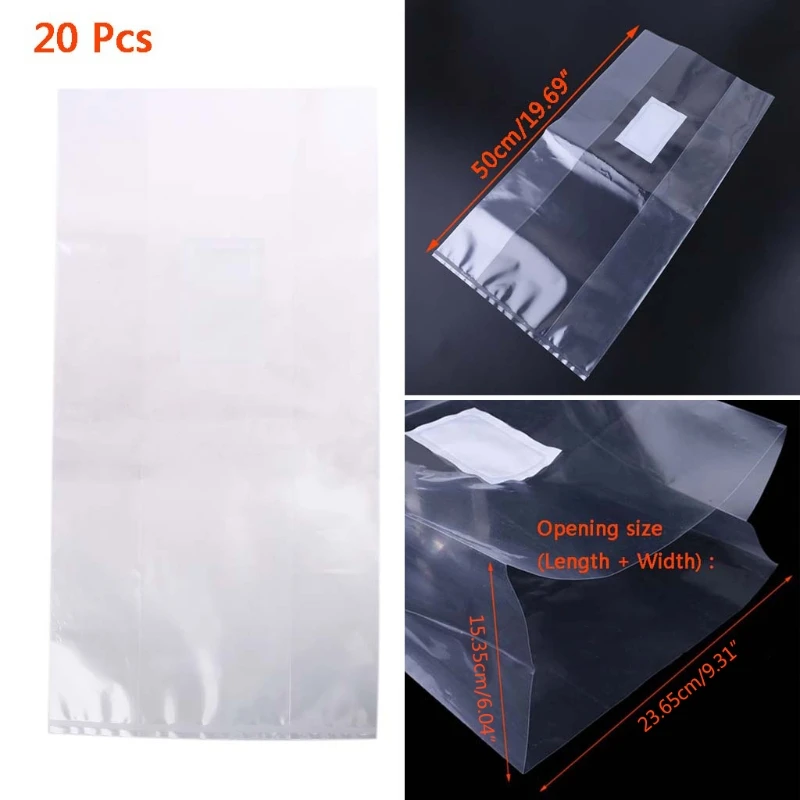 10/20/50pcs Mushroom Growth Bags High Temperature Plastic Planting Bag Gardening X7YD