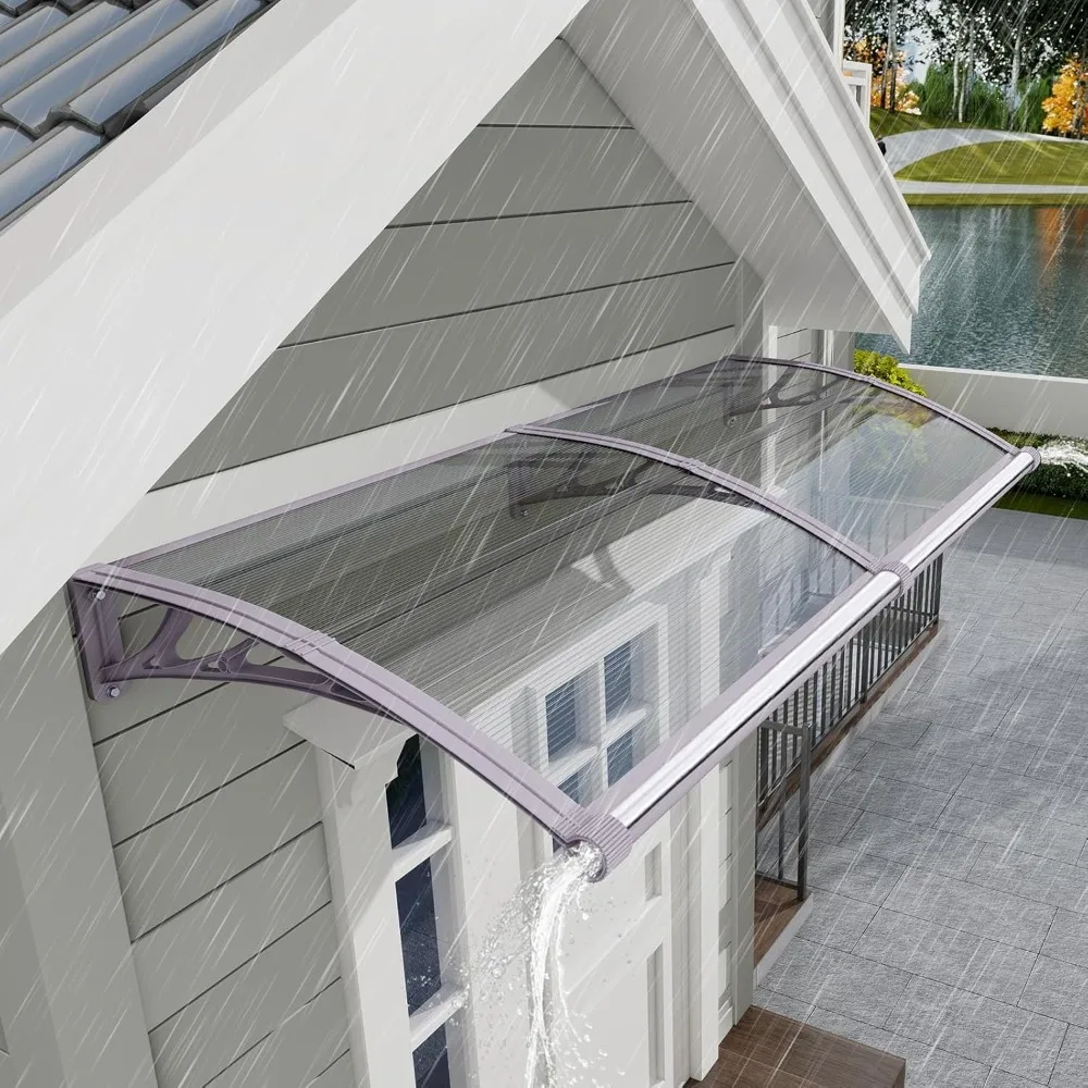 

Door Awning Window Canopy with Drainage,32x80 Inch Spliced Awning for Door Entrance,Porch,Patio,Deck,Polycarbonate Awnings for D