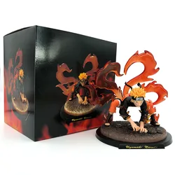 New 20cm Doll Model Uzumaki Naruto Anime Figures Nine Tailed Demon Fox Four Tailed Naruto Figurines Decoration Kids Toys Gifts